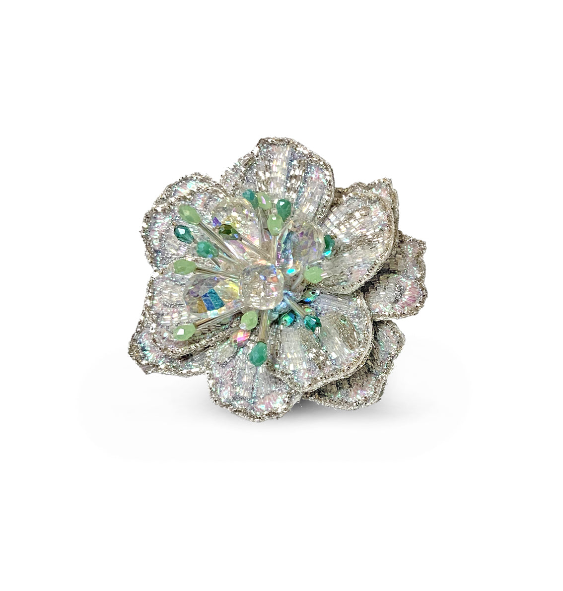 Glittering Hibiscus Ring
